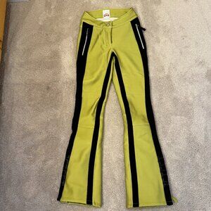 Jet Set Stretch Ski Pants Women’s | Chartreuse | Designer Luxury Ski Wear